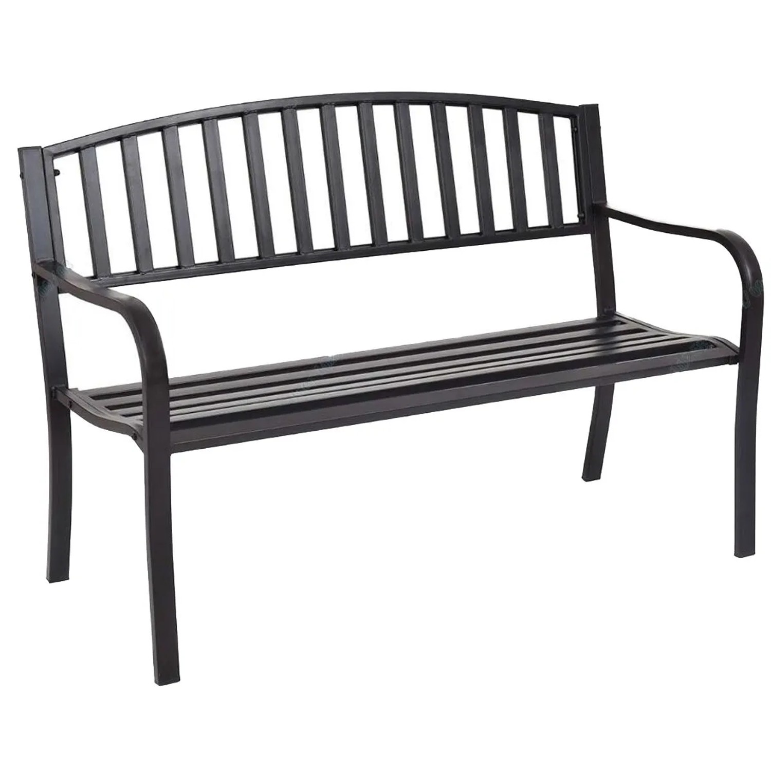 Costway Gartenbank Parkbank für 2-3 Sitzer 127 x 60 x 87 cm Schwarz