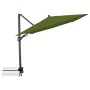 Quadratischer, kiwi-farbener Doppler Ampelschirm 210x210 cm mit Kurbelmechanik.