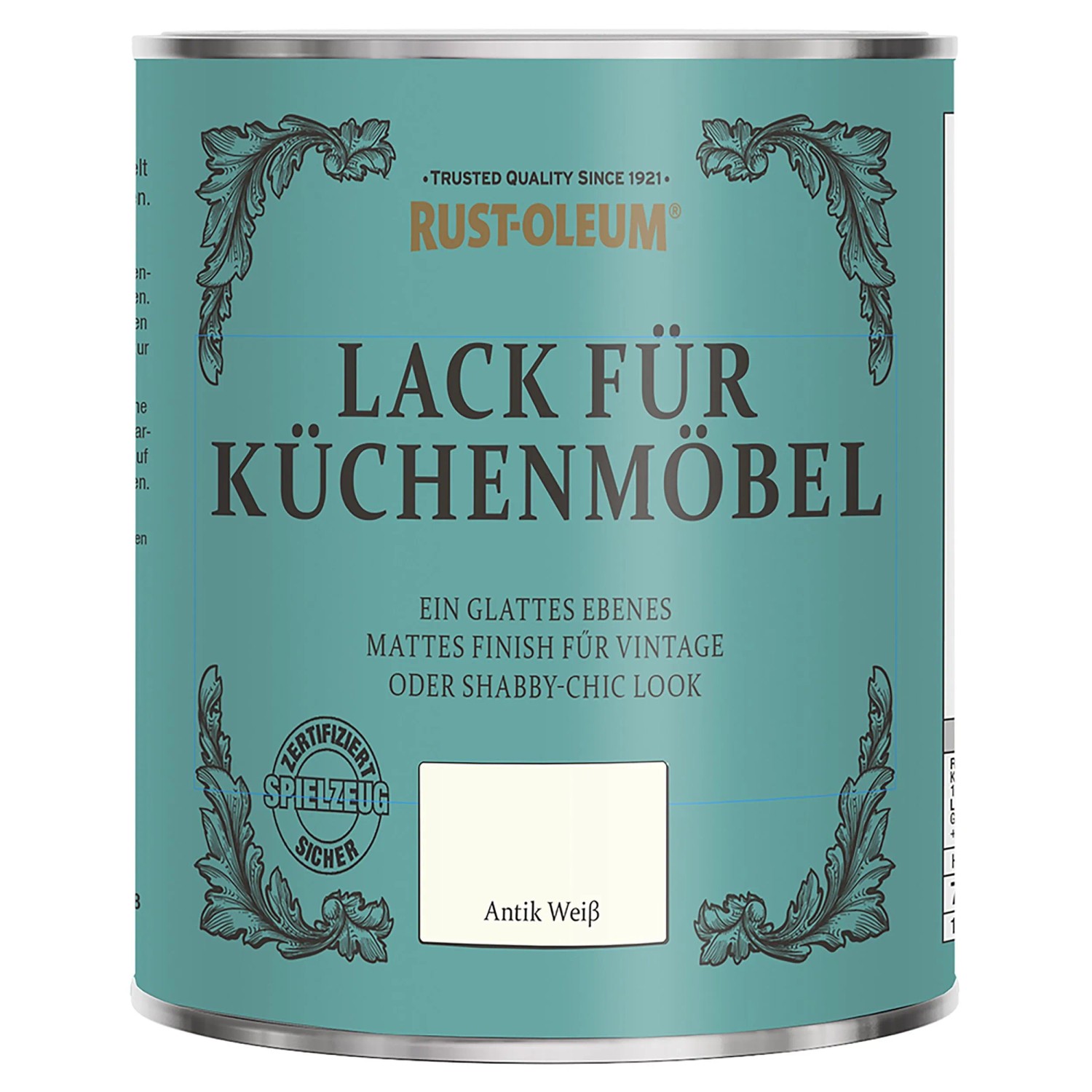 Rust-Oleum Kreidefarbe Küchenmöbellack Antik Weiß matt 750 ml
