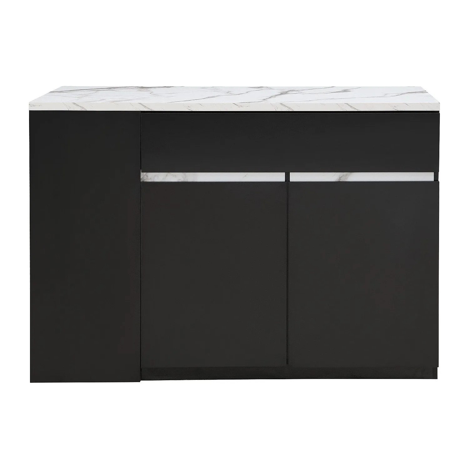 Vente-unique Kücheninsel Meili Schwarz  Weiß 130 cm