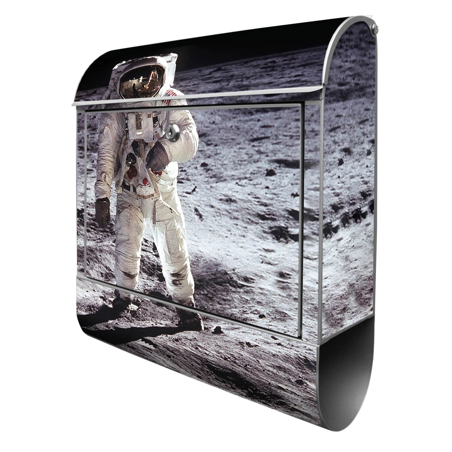 Banjado Design Briefkasten Silber Pulverbeschichtet 39x47x14cm 2 Schlüssel günstig online kaufen