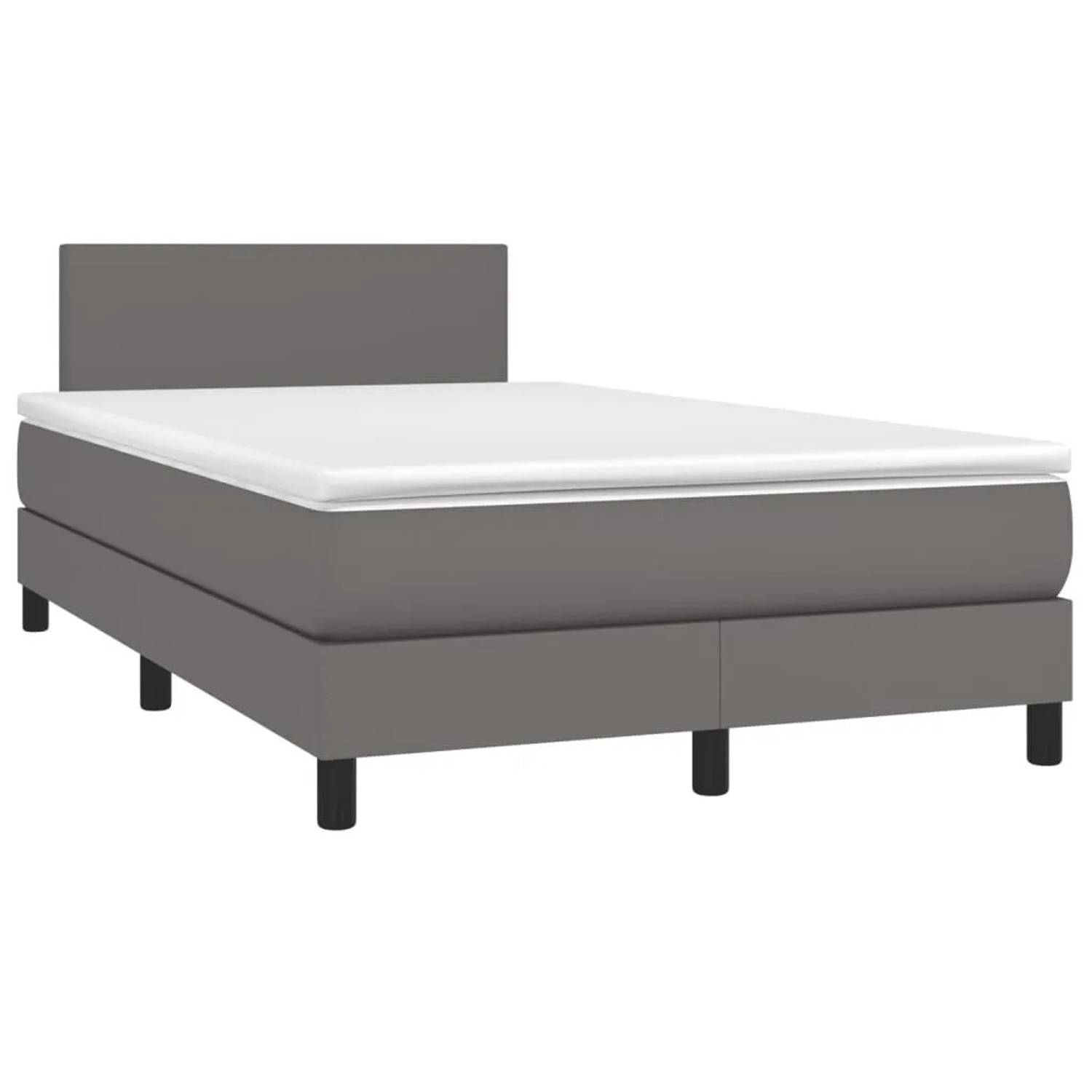 vidaXL Boxspringbett mit Matratze Grau 120x190 cm Kunstleder 3269811 günstig online kaufen