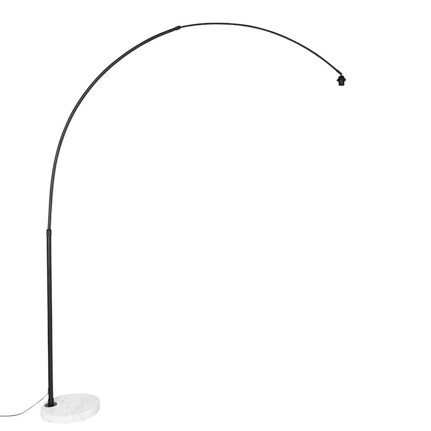QAZQA Moderne Bogenlampe Schwarz mit Weiß Verstellbar ohne Schirm XXL