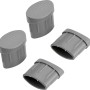 4er-Set Fußkappen für Vigo Stapelstühle, grau, aus Kunststoff.