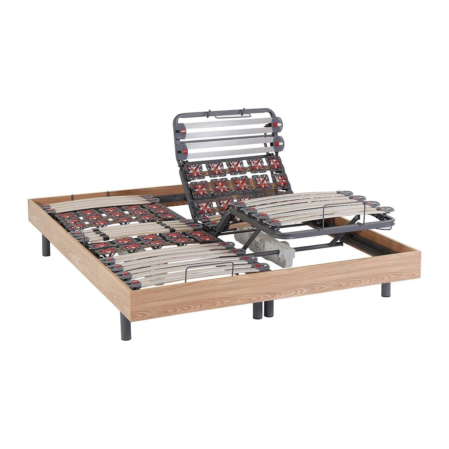 Vente-unique Bettgestell Mit Verstellbarem Lattenrost Ciserano Naturfarben Hell 200 cm