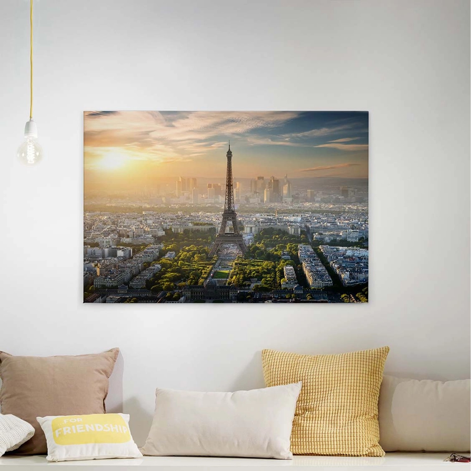 Bricoflor Bild Mit Eiffelturm Auf Leinwand Skyline Wandbild Mit Paris Motiv günstig online kaufen