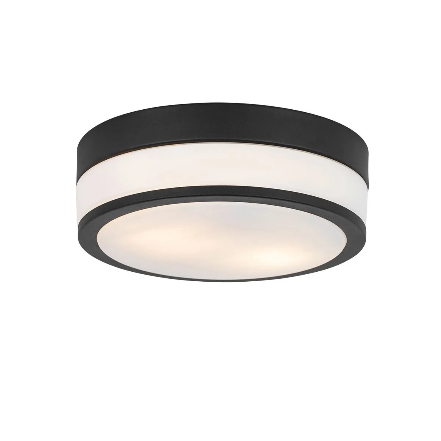 QAZQA Moderne Deckenleuchte Schwarz 28 cm IP44 Flavi
