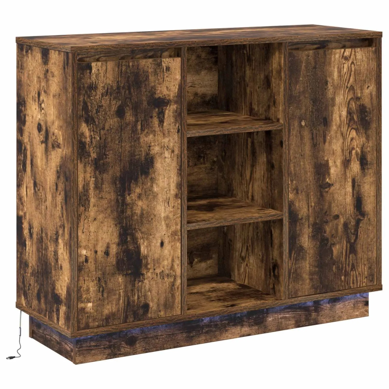 vidaXL LED-Sideboard Geräucherte Eiche 90 x 32 x 75 cm Holzwerkstoff 869686 günstig online kaufen
