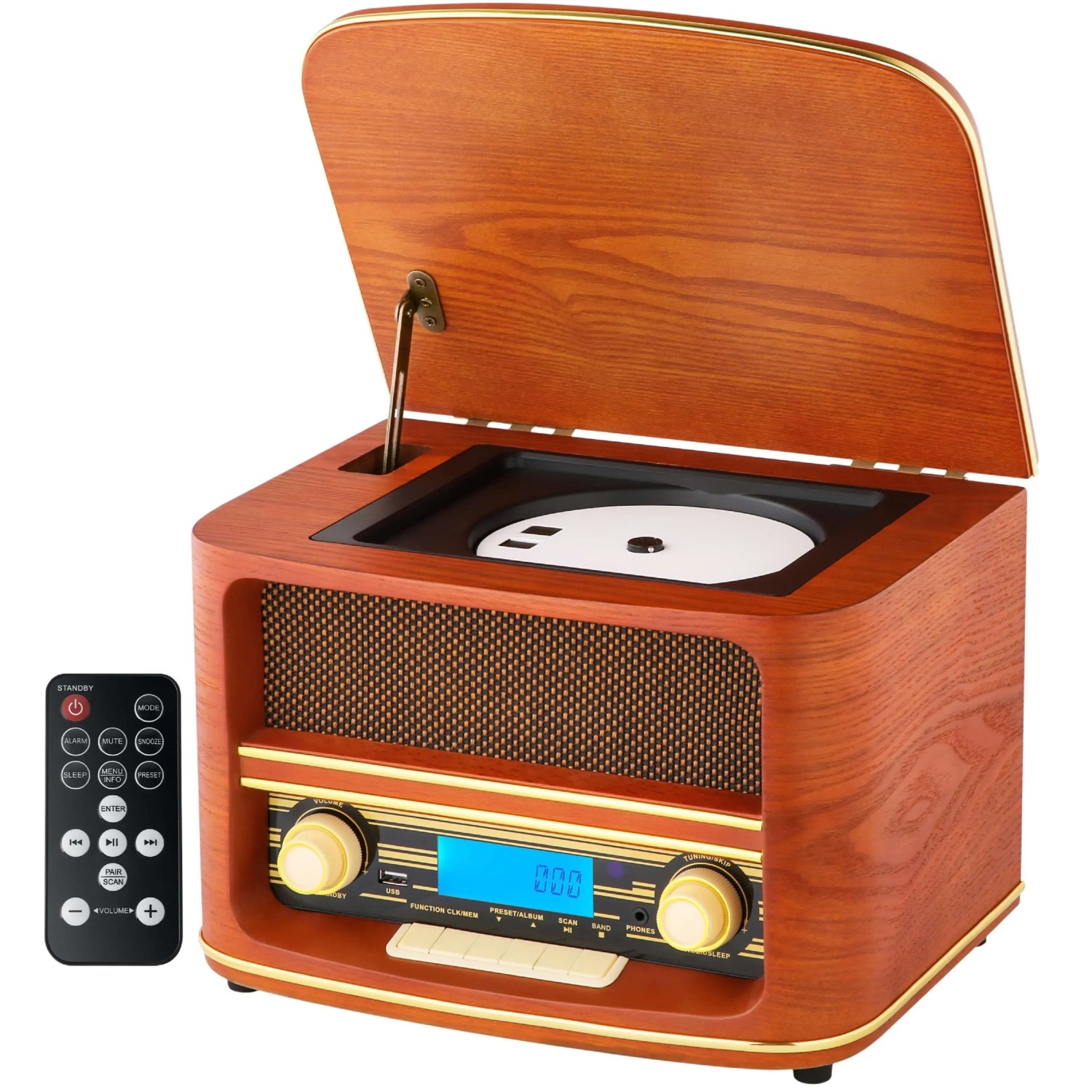 Cyberlux CL-3050 Multifunktionsspieler (keins, Bluetooth, Retrodesign, LCD-Display, Bluetooth)
