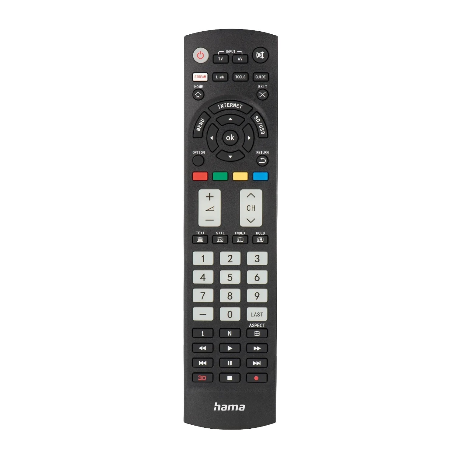 Hama Universal-Fernbedienung für Panasonic TVs Leuchtende Tasten