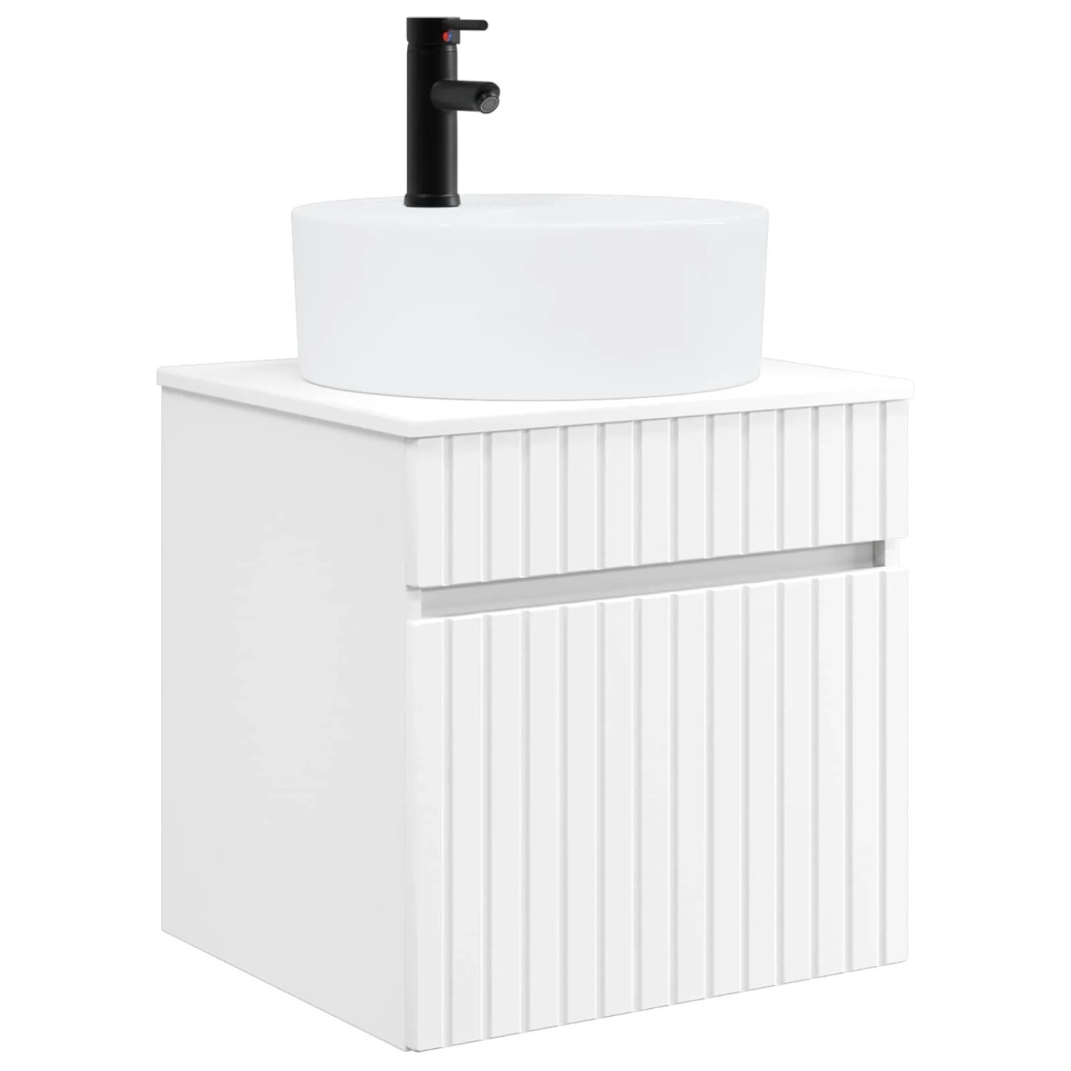 vidaXL Wandmontierte Waschbecken-Vanität Weiß 49 x 44,5 x 65 cm 890592