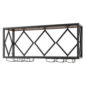 Costway Weinregal Wand mit 2 Ebenen für 6 Weingläser im Industrial Design.