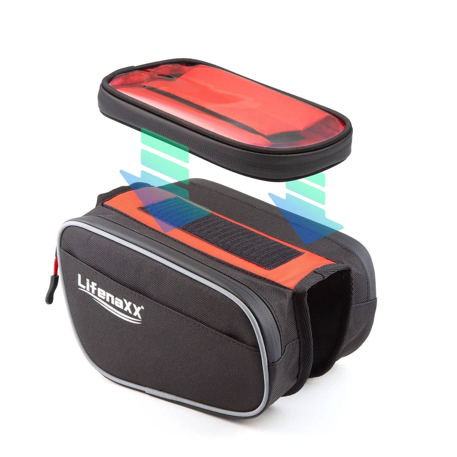 Lifenaxx LX-029 Fahrradtasche mit Smartphone-Fach, wasserfest, ca. 3L Volumen.