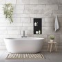 Schwarze LuxeBath Wandnische Doppel aus Edelstahl (30x60x10cm) im Badezimmer.