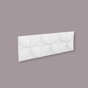Weißes 3D Wandpaneel Flower von NOEL & MARQUET, Zubehör für Paneele, 113,5x38x2,8cm.