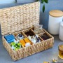 HMF 37290-33CM Teebox Teebeutel Geflochten Wasserhyazinthe Tee Aufbewahrungsbox 8 Großen Fächern 33 x 21 x 10 cm_6