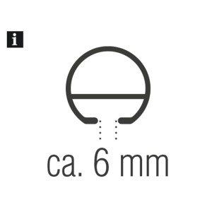 Detailaufnahme Laufkanal (ca. 6 mm) der Gardinia Windsor Gardinenstange mit Innenlauf.