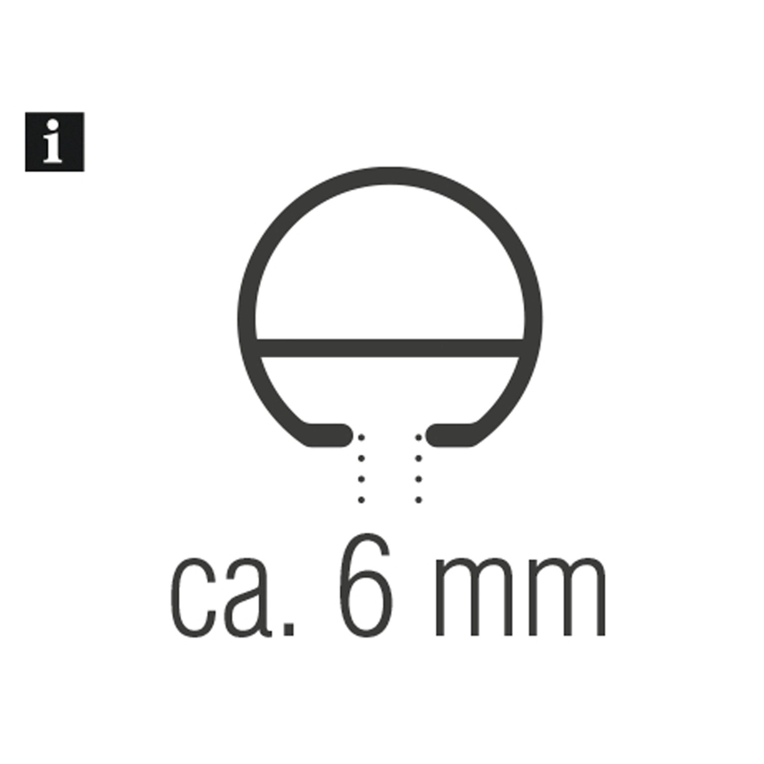 Detailaufnahme Laufkanal (ca. 6 mm) der Gardinia Windsor Gardinenstange mit Innenlauf.