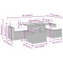 vidaXL 6-tlg. Garten-Sofagarnitur Beige Poly Rattan mit Maßen. Ideal für Terrasse und Garten.