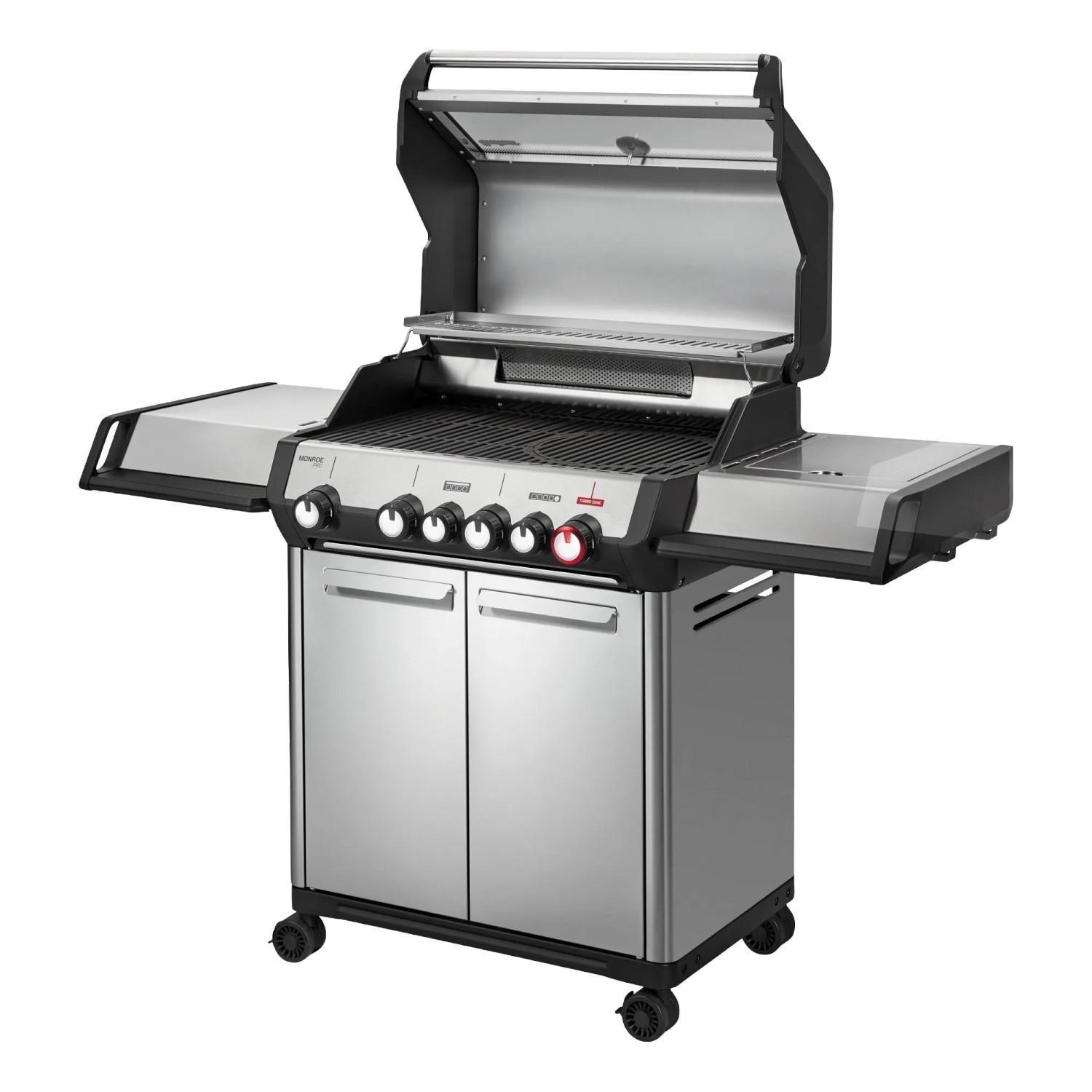 Enders Gasgrill Monroe Pro 4 SIKR Turbo mit Seitenkocher und Infrarot-Backburner.