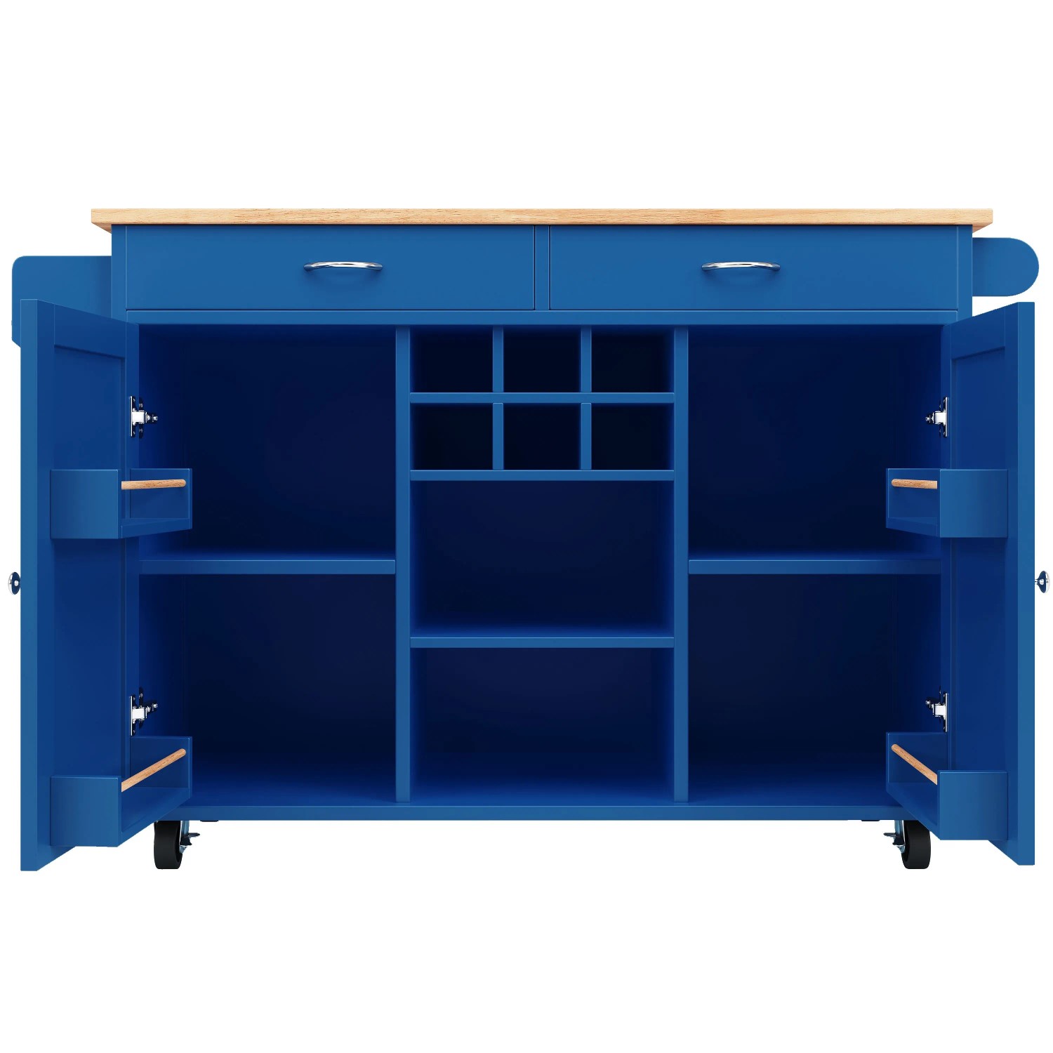 okwish Kücheninsel mit Speicherraum Multifunktion Küche 102x45x92cm Blau