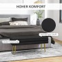 Schwarze HOMCOM Polsterbank mit Samtoptik, Stauraum und goldenen Beinen im Schlafzimmer. Bequemer Hocker mit dicker Polsterung.