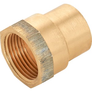 Löt-Übergangsmuffe aus Rotguss, 33 mm, für Rohrverbindungen.