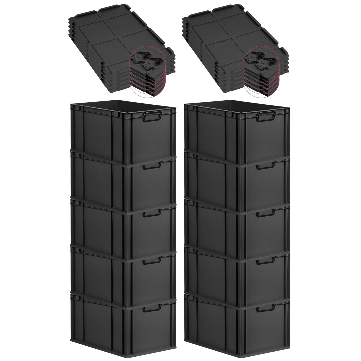 PROREGAL SuperSparSet 10x Eurobox Nextgen Color Mit Scharnierdeckel HxBxT 3 günstig online kaufen