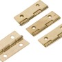 4er-Set Schatullenscharniere, 20x15 mm, vermessingter Stahl, zum Anschrauben für Schmuckschatullen.