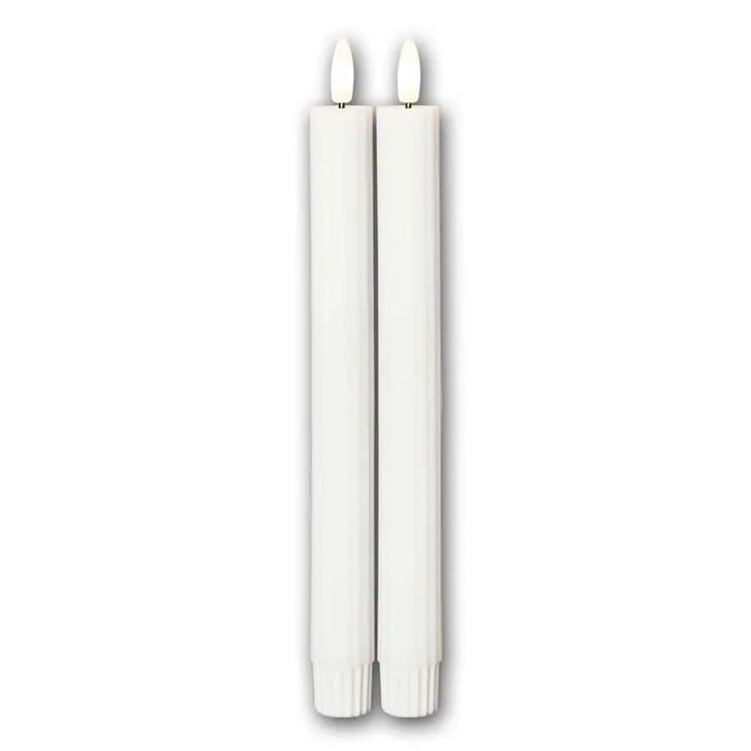 Star Trading LED Stabkerzen STRIPE 2er Set Warmweiß 3D Flamme & Timer