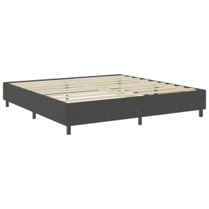 Graues vidaXL Boxspring-Bettgestell (200x200 cm) aus Stoff ohne Kopfteil.