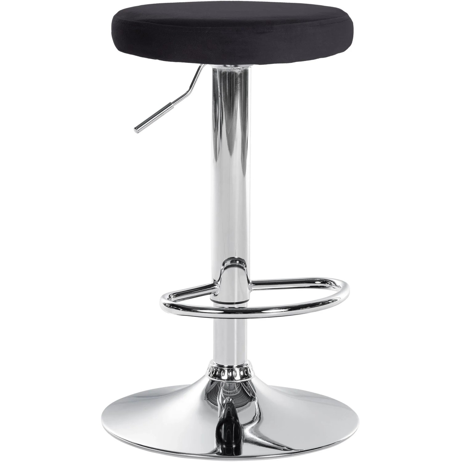 CLP Barhocker Ponte Samt-Bezug Schwarz/Chrom