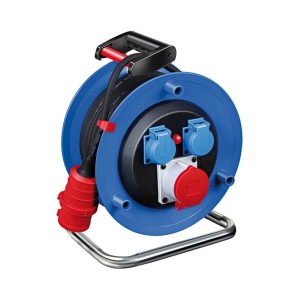 Brennenstuhl Kabeltrommel Garant CEE 1, blau, 30m, mit Schutzkontakt- und CEE-Steckdose.