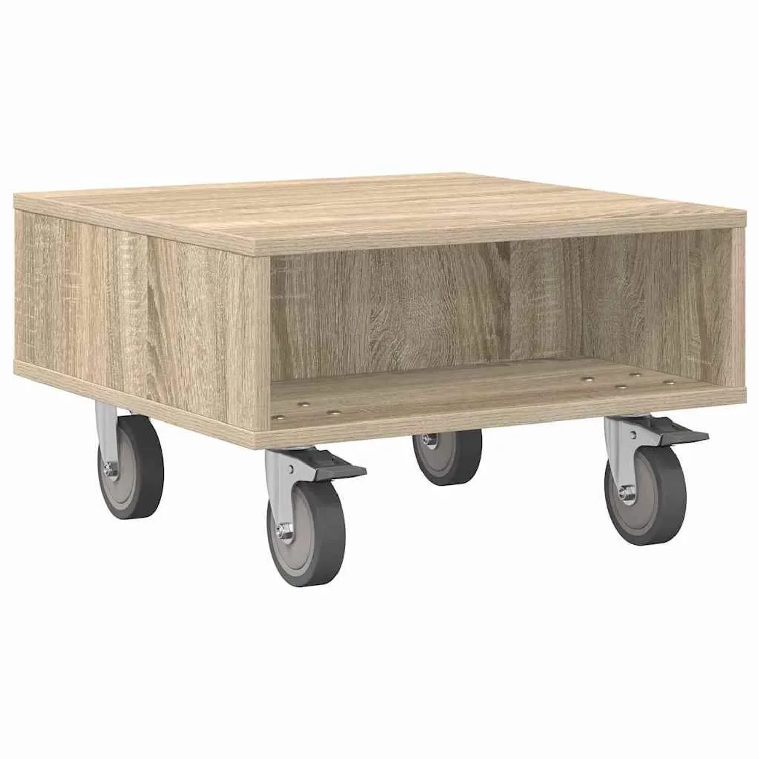 vidaXL Beistelltisch mit Rädern Sonoma-Eiche 50,5 x 50 x 30 cm 891026
