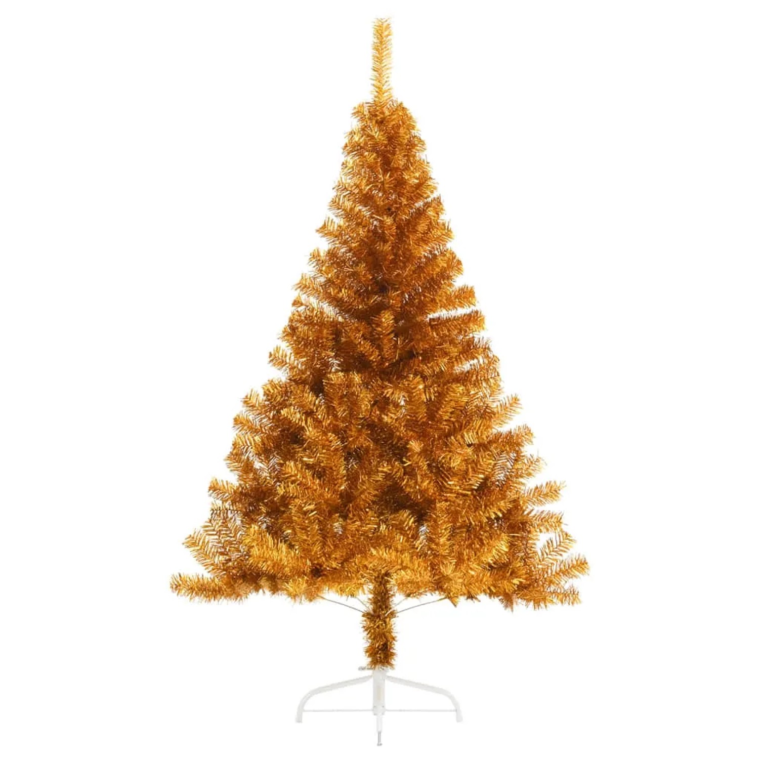 vidaXL Künstlicher Halb-Weihnachtsbaum mit Ständer Gold 150 cm PVC