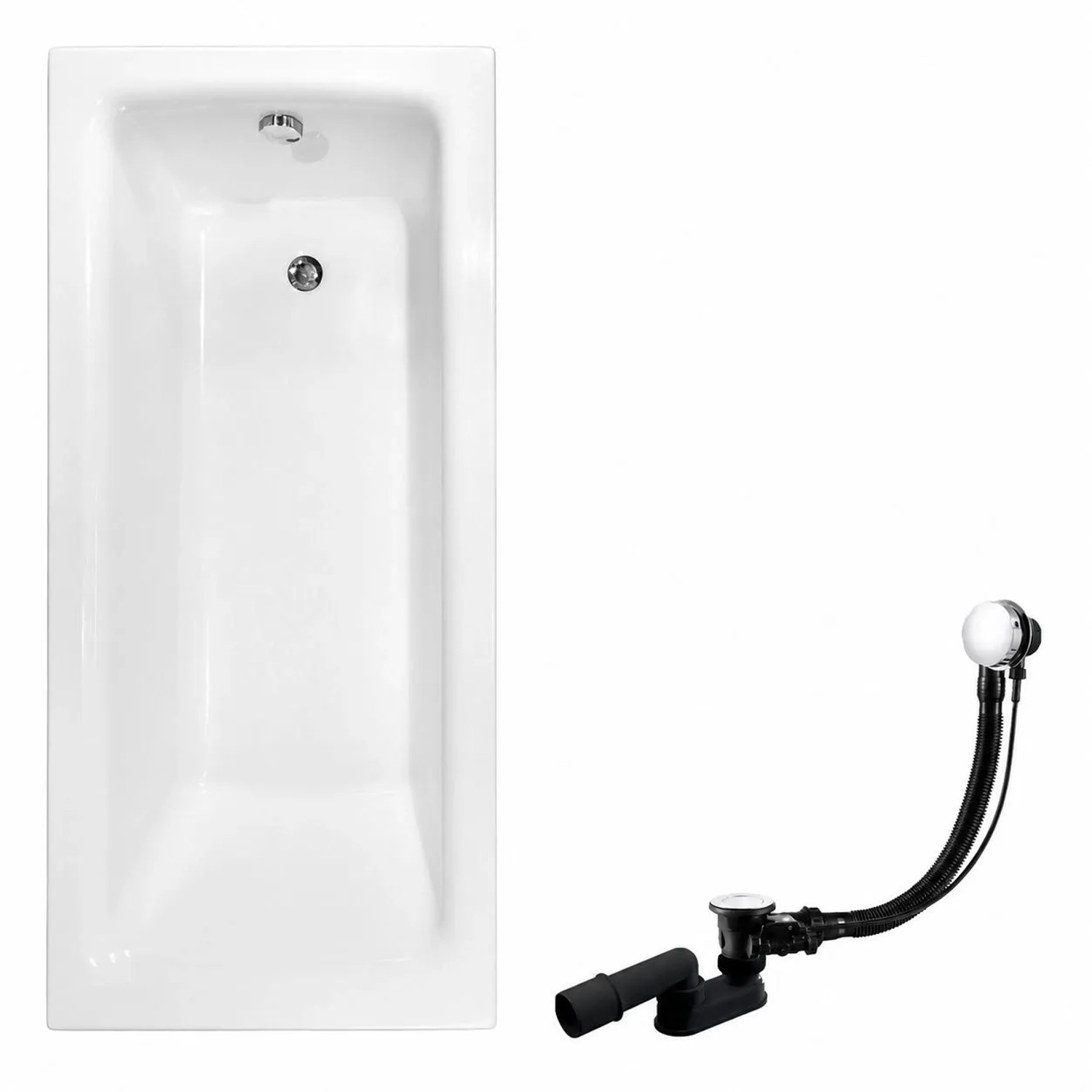 KOLMAN Badewanne Rechteck 160 x 75 Cm Inkl. Ablauf Und Füße