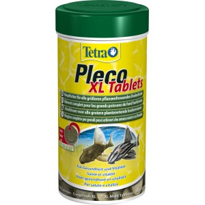 Tetra Pleco XL Tablets: Futter für pflanzenfressende Bodenfische, hoher Spirulina-Anteil.