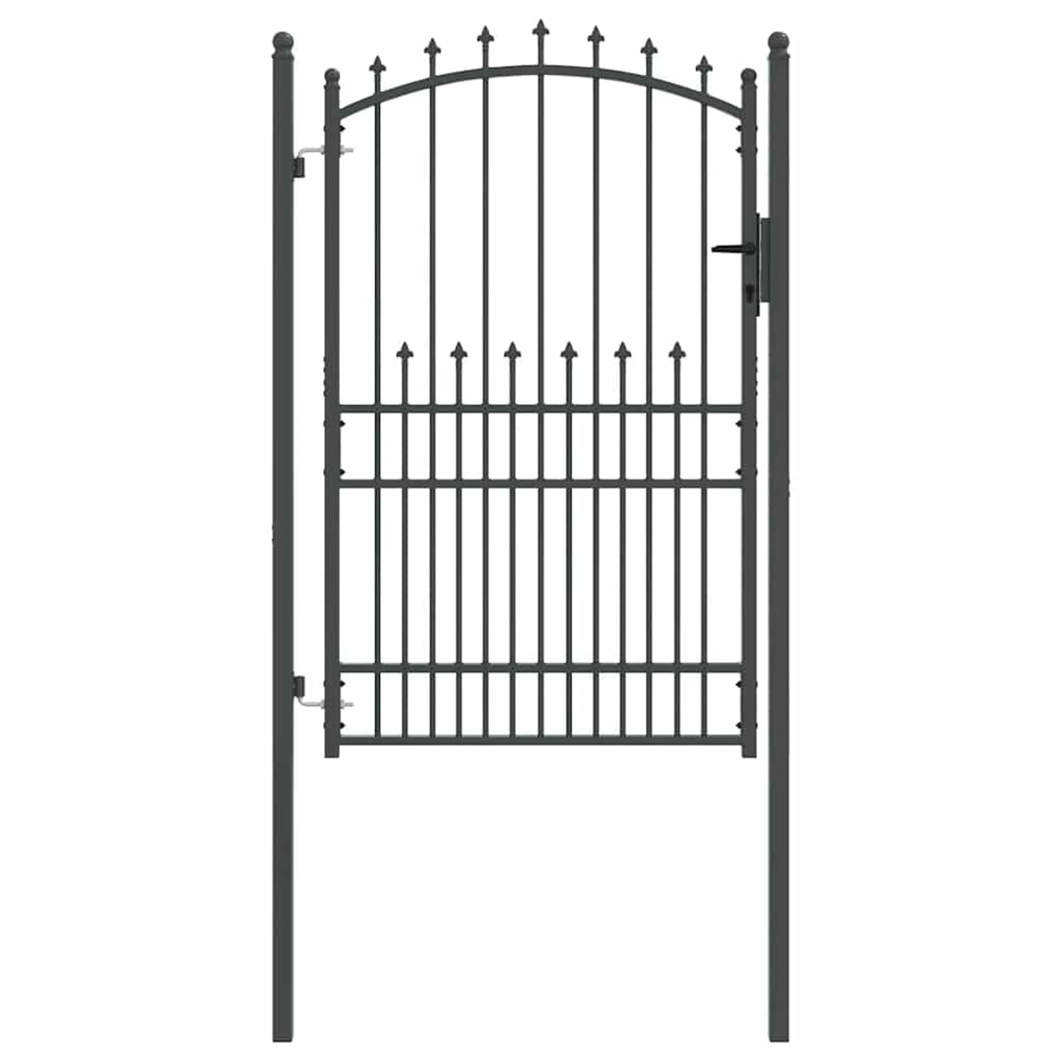 vidaXL Zauntor mit Spitzen Grau 200 x 100 cm Pulverbeschichteter Stahl 4200 günstig online kaufen