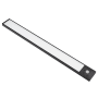 Schwarze LUXULA LED Unterbauleuchte mit Akku, dimmbar, mit Bewegungsmelder, 40cm.