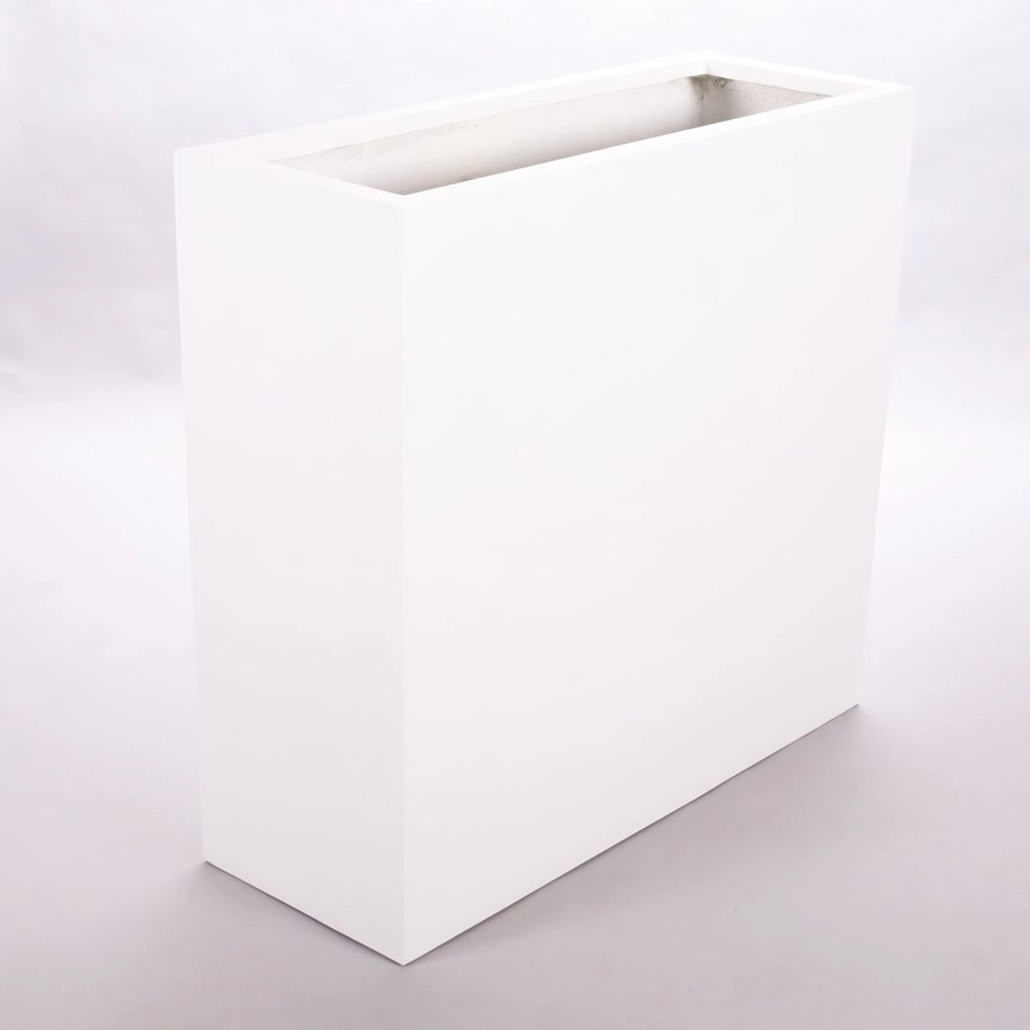 Elegant Einrichten Pflanzkübel Fiberglas Rechteckig 84x30x80cm Perlmutt-Wei günstig online kaufen