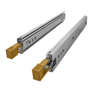 SOTECH Schwerlastauszug VarioSlide KV2-100-H53-L750-EH 750 mm Zweihandverriegelung Einrastfunktion Gelber Hebel Schubladenschiene Belastbar Bis 100 Kg