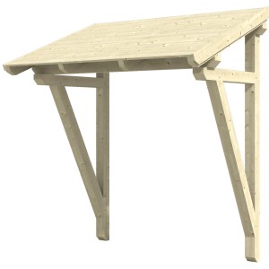 Skan Holz Haustür-Vordach Paderborn 2 aus Fichte, naturbelassen, 242x156cm.