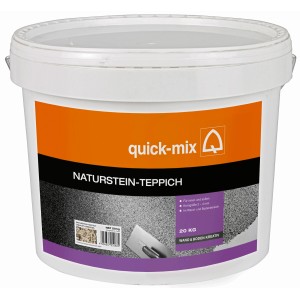 Eimer Naturstein-Teppich Marmorkiesel Beige, 20 kg, von Quick-Mix für Wand und Boden.