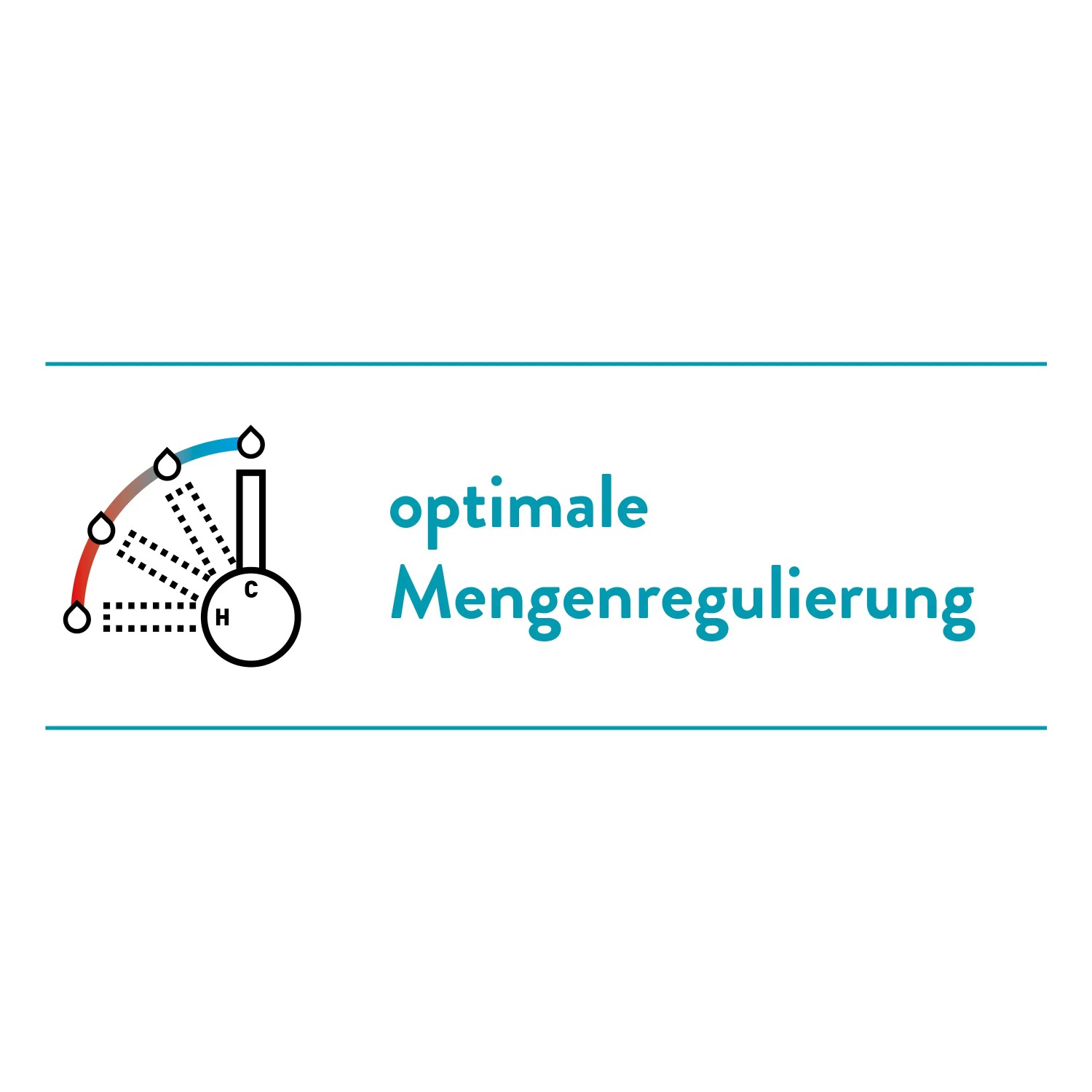 Symbol für optimale Wassermengenregulierung der baliv Waschtischarmatur WT-5060.