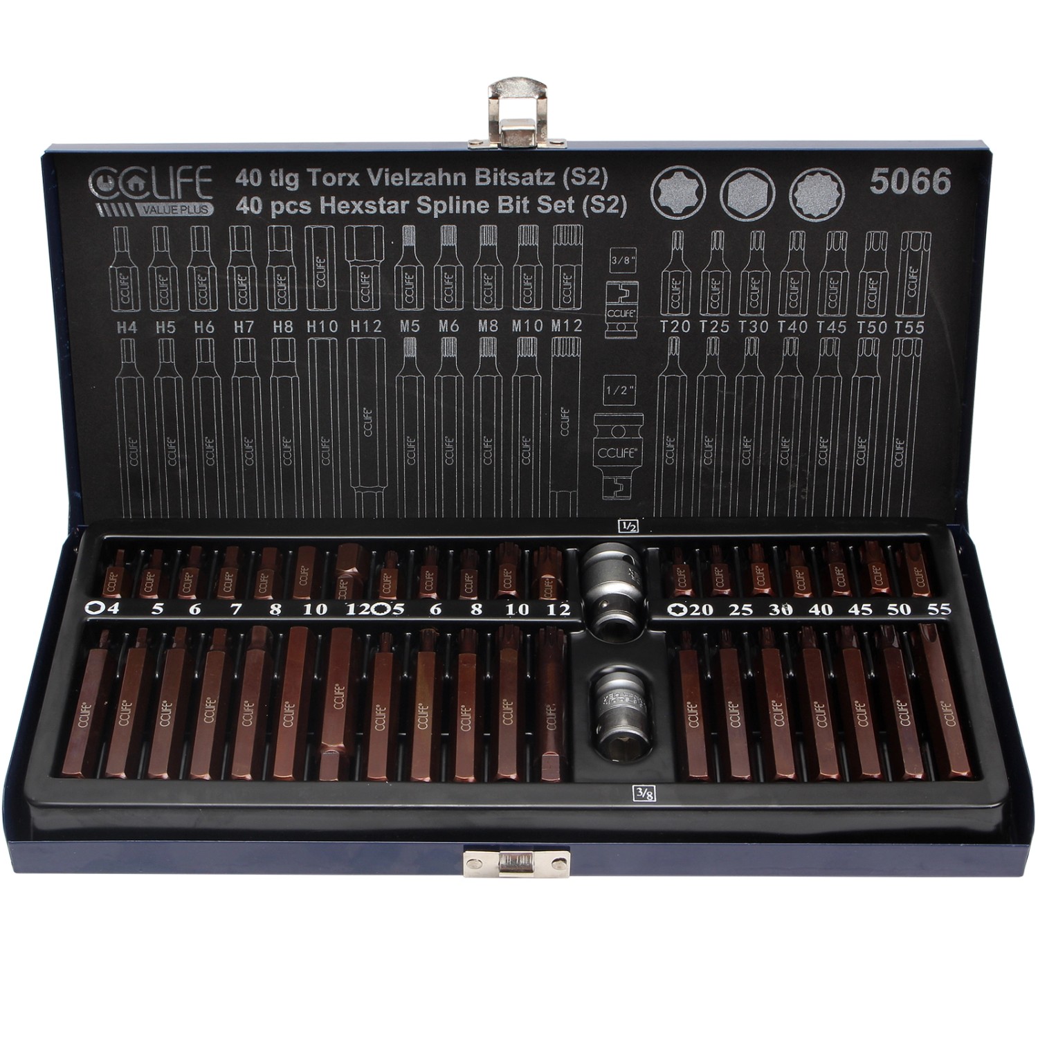 CCLIFE Torx Vielzahn Bit Nuss Satz 40tlg XZN Innen Vielzahn Sechskant Steck günstig online kaufen