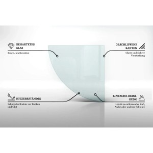 Tulup Glasplatte für Kamin Glasbodenplatte Transparent für Kamin Quartal 100x100 cmTransparente Kamin Glasplatte Bodenplatte aus Glas Transparent