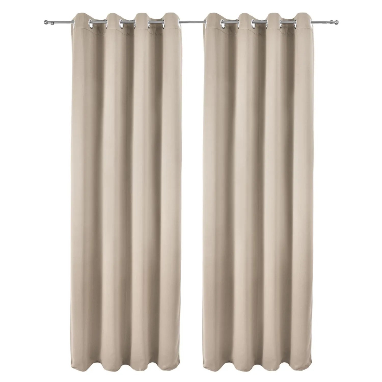 Beautissu Amelie BO Vorhang mit Öse 140x245cm Sand 2tlg