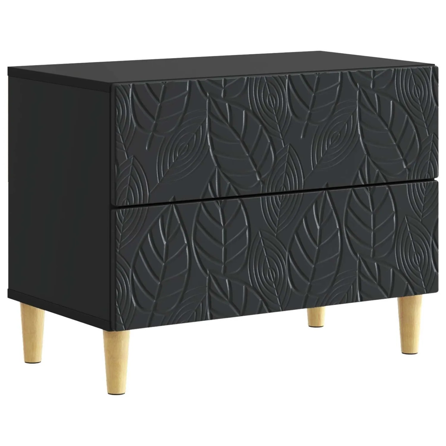 vidaXL Nachttisch Schwarz 62 x 34,5 x 48 cm Holzwerkstoff 895006