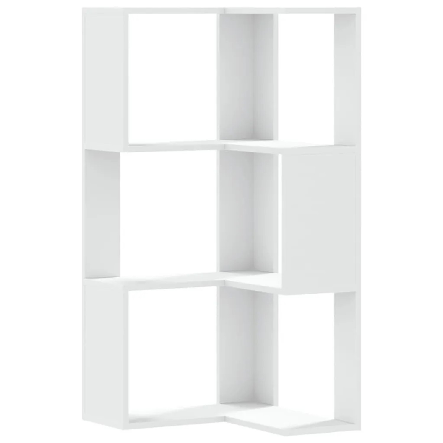 vidaXL Eck-Bücherregal 3 Böden Weiß 50x50x102 cm Holzwerkstoff 852591 günstig online kaufen