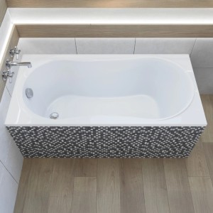 Rechteckige Bad Land Badewanne GRACJA 140x70 cm mit Wannenträger und Ablaufgarnitur.